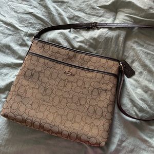 Coach mid size cross body classic print